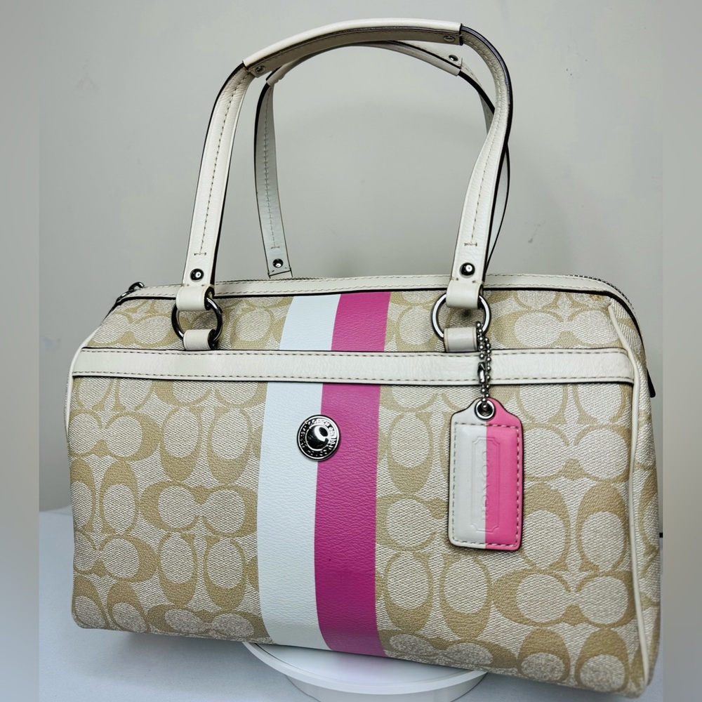 COACH SPEEDY TOTE PINK SIGNATURE C